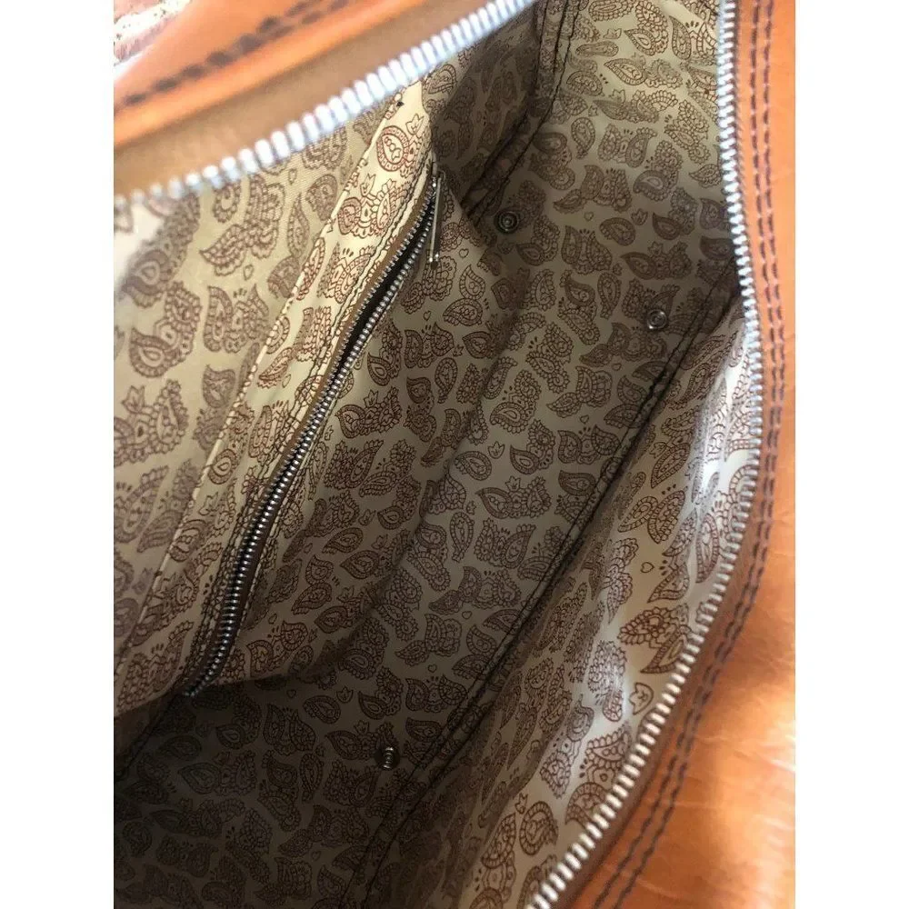 Vintage Vinyl Shoulder Bag Carry On Brown